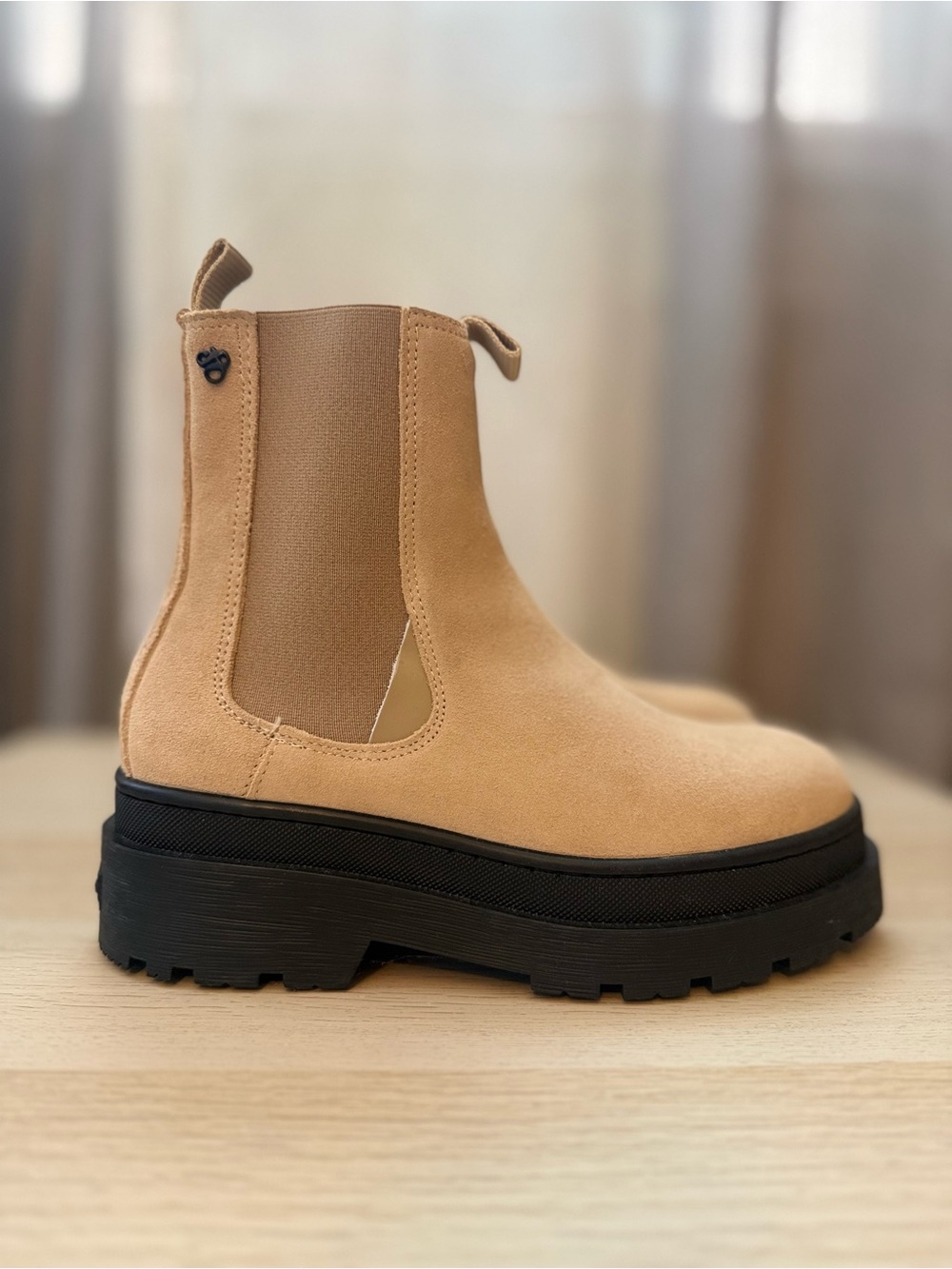 Scotch & Soda Tan Suede Platform Chelsea Boot